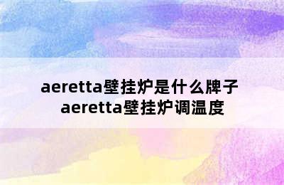 aeretta壁挂炉是什么牌子 aeretta壁挂炉调温度